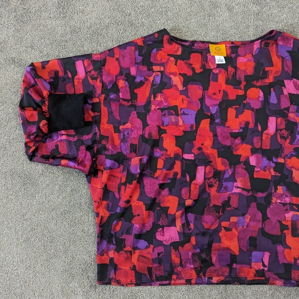Ruby Rd. Women's Artsy Geometric Blouse Dolman Sleeve Size Small